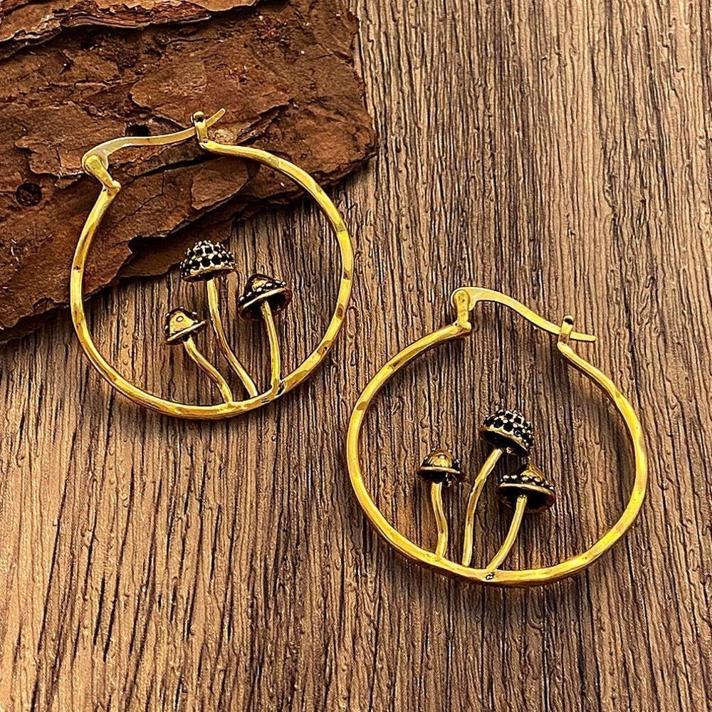 Mushroom hoop earrings M854